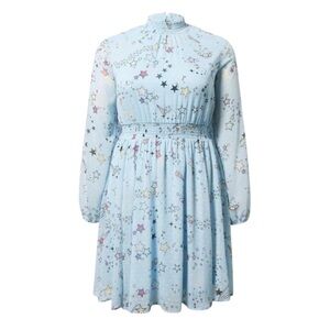 Torrid Mini Blouson Sleeve Mock Neck Skater Dress  "Cosmic Stars" Women’s 1X